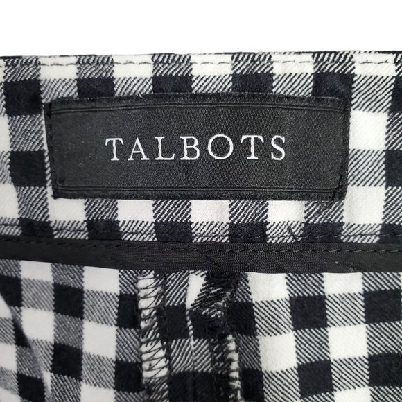 Talbots Size 20W Pants Hampshire Ankle Check Stretch Pockets High Waist Black - Picture 7 of 13